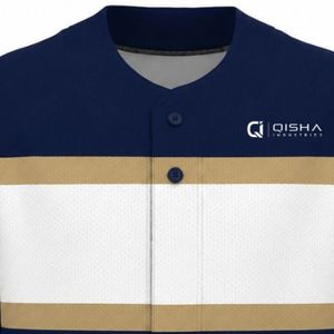 Maillot de baseball pour homme à manches courtes, entièrement boutonné, anti-humidité, pour équipe, avec logo personnalisé, vente en gros - Product Image 3