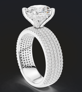 Anillo de Compromiso de Oro Sólido de 14 Quilates de la Mejor Calidad, con Diamantes Completos, Corte Brillante de 2 Quilates, Chapado en Rodio, Lujoso, Certificado por IGI, para Mujer - Product Image 4