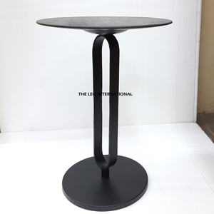 Mesa Auxiliar de Estilo Americano, Color Negro, Diseño Redondo, Accesorios de Muebles de Hierro y Metal, Mesa Auxiliar de la Mejor Calidad - Product Image 1