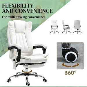 Silla de Oficina Blanca con Función de Masaje para Estudio - Product Image 4