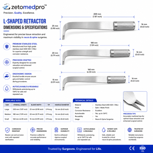 Retractor de cápsulas Zetomed Pro de 10 pulgadas (25.4 cm) con cuchilla de 1, 2 o 3 puntas y 20 mm o 22 mm de ancho - Product Image 3