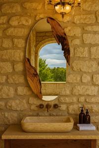 Miroir mural en bois d'inspiration zen, design apaisant, miroir mural en bois pour la décoration de spa et de bien-être, miroir suspendu en gros - Product Image 2