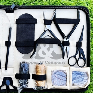 Premium Design Hair Extension Tool <b>Kit</b> Hair Scissor Tape Plier Stainless Steel Sustainable Loop Hair Clip <b>Beads</b> Comb Hair <b>Kit</b> - Product Image 3