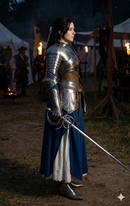 Traje de Armadura Medieval de Acero para Mujer, Conjunto Completo 3D de Caballero Gótico Plateado, Disfraz de Guerrero para Cosplay - Product Image 3