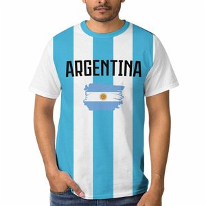 Camiseta de Fútbol de Argentina para Hombre, Manga Corta, Cuello Redondo, Transpirable, de Poliéster, Ropa Deportiva para Adultos - Product Image 6