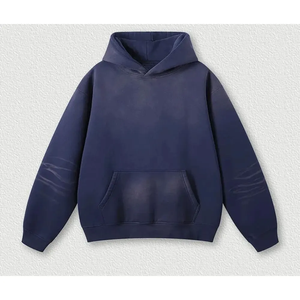 Ensemble de survêtement décontracté pour homme, bleu délavé, coupe ample, couleur unie, sweat-shirt en coton et pantalon à cordon, idéal pour l'automne - Product Image 3