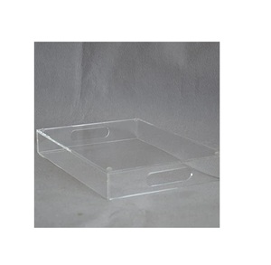 Modern Acrylic Organizer Tray Transparent Tape-Insert Storage Display Tray Transparent Acrylic Serving Tray Modern Luxury - Product Image 1