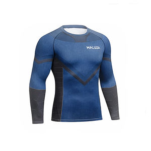 Camiseta Deportiva de Compresión para Hombre, Manga Larga, para Gimnasio, Fitness, Entrenamiento, Running, Protección UV UPF50, Secado Rápido, Transpirable, MALUZA - Product Image 4