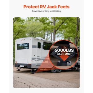 Set di 4 Cuscinetti Livellanti per Camper, Ampia Superficie in Gomma, Stabilizzatori per Rimorchio, Capacità 5000 Libbre, Accessori Esterni - Product Image 1