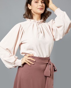 Vente Chaude Vêtements Islamiques Blouses Élégantes Coréennes Vintage pour Femmes Col à Volants en Dentelle Manches Longues Taille Naturelle Haut pour Femme - Product Image 5