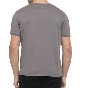T-shirt décontracté pour homme en coton et polyester tricoté, coupe ajustée, noir, respirant, séchage rapide, imprimé - Product Image 3