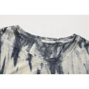 Camiseta de manga corta con cuello redondo y estampado tie-dye para hombre, informal, de punto, corte regular. - Product Image 3