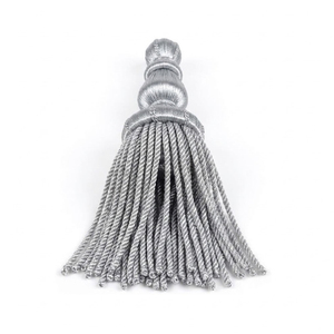 Glandes en tissu argenté écologiques de haute qualité, faites à la main, pour vêtements, garnitures et décorations - Product Image 2