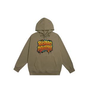 Sudadera con capucha informal de gran tamaño para hombre, sudadera de invierno bordada con cordón, suministro mayorista de etiqueta privada OEM personalizado - Product Image 3