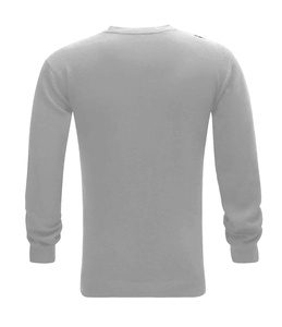 Men Solid Polyester/Cotton Crew Neck <b>Pullover</b> Sweatshirt Regular Fit Casual Winter Fleece Embroidered Windproof Long Sleeve - Product Image 6