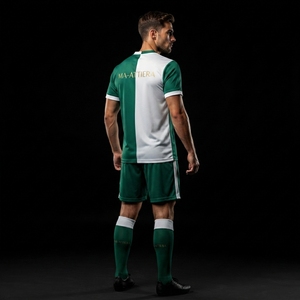 Custom Green <b>White</b> Soccer Jersey Shorts <b>Socks</b> Set Football Teamwear Sports Uniform Wholesale OEM Manufacturer Supplier Custom - Product Image 3