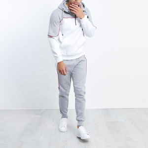 Men's Navy Blue Winter Hooded Tracksuit Full <b>Zip</b> Lightweight Sweatshirt <b>Jogger</b> Pants Set Casual Sportwear Side <b>Pockets</b> - Product Image 5