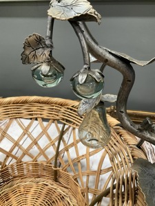 Eye Catching Metal And Rattan Fruit <b>Basket</b> Perfect For <b>Gift</b> Hampers Weddings And Special Occasions And Tabletop Decoration - Product Image 3