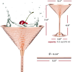 Copa de Martini de Acero Inoxidable, 6.7x4.6 Pulgadas, Ecológica, Capacidad de 235 ml, Accesorios de Bar - Product Image 5