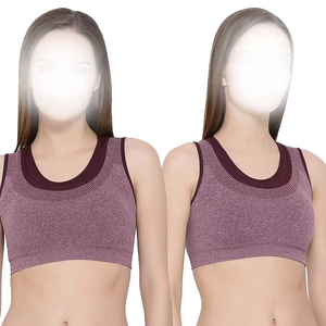 Sujetador deportivo de alta calidad para mujer, transpirable, con soporte superior, almohadillas extraíbles, cuello redondo, espalda de malla morada, sin costuras delanteras, para yoga - Product Image 5