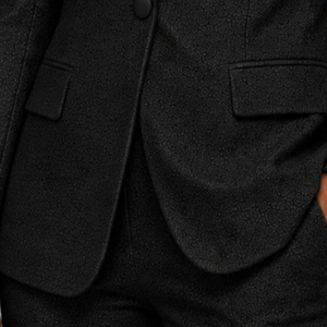 Black Woolen Textured <b>Women's</b> Elegant Tailored <b>Single</b> <b>Breasted</b> Formal Business Office Wear Dressy Fashion Suit <b>Coat</b> Notched - Product Image 4