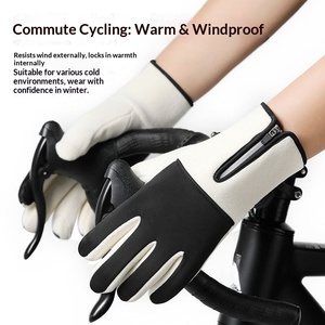 Gants de course en néoprène à doigts entiers avec fermeture éclair, antidérapants, unisexes, pour usage extérieur en hiver - Product Image 4