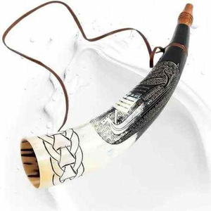 Auténtico Cuerno Vikingo para Beber Cerveza, Cuerno de Buey de Alta Calidad Pulido, Cuerno Natural para Soplar, Ecológico, Tacto Real Religioso - Product Image 3