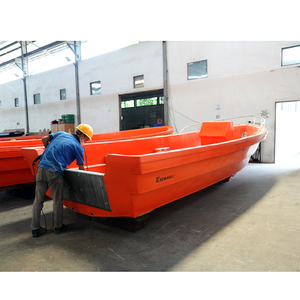 Bateau de travail Keman 6,2 mètres en polyéthylène orange, bateau de pêche et de sauvetage haute capacité 900 kg, personnalisable - Product Image 1