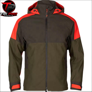 Veste Softshell de Chasse Unisexe TriPro Sports Hiver avec Capuche Intégrée, Fermeture Éclair Intégrale, Poignets Ajustables, Épaules Contrastantes et Détails Frontaux - Product Image 1