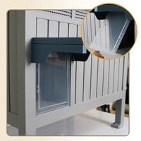 Abri pour animaux de compagnie isolé, surélevé, imperméable, en plastique, résistant aux intempéries, ventilé, pour cour, jardin, petits et moyens animaux, chats, chien, extérieur