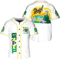 Camisetas de Béisbol Personalizadas OEM - Transpirables, Manga Corta, Diseño Brasileño Impreso Personalizado, Alta Calidad, 100% Poliéster, Antibacterianas