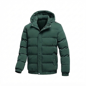 Manteau d'hiver à capuche pour homme, couleur unie, épais et chaud, vêtement d'extérieur décontracté avec fermeture éclair et poches 2026 XS-3XL - Product Image 3