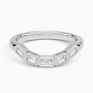 Bague d'éternité en diamant, saphir bleu, demi-bague d'éternité, bague empilable, fine alliance de mariage pour femme, anniversaire - Product Image 2