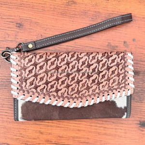 Cartera tallada a mano de nuevo diseñador, Cartera de piel de vaca de cuero genuino con estilo, carteras de cuero occidental de usos múltiples - Product Image 2