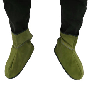 Guêtres de soudage en cuir de vachette pleine fleur de qualité supérieure, certifiées CE, ignifuges, pour la sécurité industrielle, protection des jambes et du corps - Product Image 2