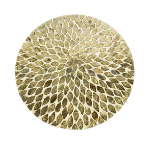Assiette de présentation chic bohème en nacre, dessous-de-plat coquillage pour mariage sur la plage et décoration de luxe, rangement inclus - Product Image 2