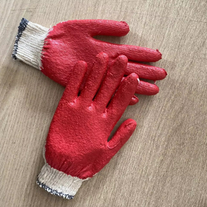 ถุงมือยางเคลือบหลายสีแบบเวียดนาม ป้องกันการบาด ป้องกันการลื่น ใช้ซ้ำได้ ถุงมือถักเคลือบยางลาเท็กซ์ผสมฝ้าย 10 คู่ สำหรับทำสวน ป้องกันมือ - Product Image 1