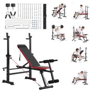 Panca Piana Multifunzionale Regolabile per Allenamento Domestico, Capacità di Carico 600 libbre - Product Image 1