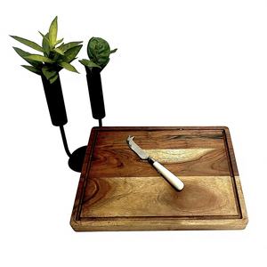 Meilleure Vente Planche à Découper et à Servir en Bois Faite à la Main, Écologique, Double Face, Légère, Compatible Lave-Vaisselle, Idéale pour Fromages et Biscuits - Product Image 4