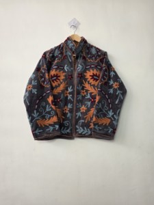 Handmade Breathable Woven Embroidered Velvet Suzani <b>Jacket</b> for Women Boho Floral Artisan <b>Summer</b> Winter Outerwear Cotton Lining - Product Image 3