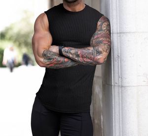 Débardeur de course sans manches en tricot à séchage rapide pour homme, style urbain, respirant, vente en gros, fitness, sport - Product Image 3