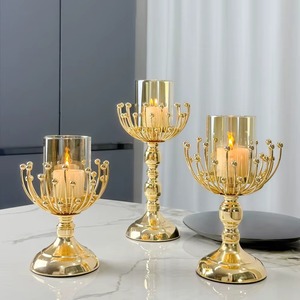 Artistic metal & <b>crystal</b> candle <b>stand</b> for creating warm and inviting atmospheres High-end decorative candle holder - Product Image 2