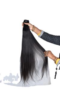 Cabello humano virgen Remy indio crudo de doble trama a máquina al por mayor, cabello humano natural liso sedoso sin procesar - Product Image 3