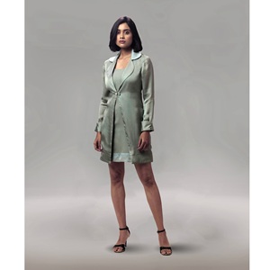 Vestido Corto Tipo Túnica Informal para Mujer con Corte Entallado Inspirado en el Clásico Corte Kurti, Atuendo Elegante para Fiesta - Product Image 1