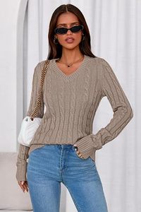 Women Cable Knit <b>Turtleneck</b> <b>Sweater</b> Ribbed High Neck Long Sleeve Pullover 100% Polyester Solid Computer Knit Casual Winter - Product Image 5