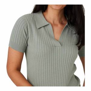 Befine Apparel <b>Ladies</b> Fitted Collar <b>Shirt</b> Short Sleeve Lightweight Knit Top Anti-Wrinkle Solid Pattern Modern Casual Bulk Custom - Product Image 6