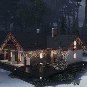 400 LED bianco caldo tenda ghiacciolo luci 8 funzione festa illuminazione 393.7 "lunghezza - Product Image 1