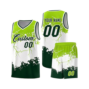 Conjunto de Camiseta de Baloncesto Personalizada, Cuello en V, Sin Mangas, Impresión Sublimada, Absorbe la Humedad, Unisex, para Adultos, Todas las Temporadas, Malla de Poliéster - Product Image 2