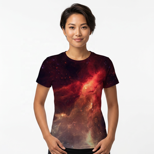 T-shirt à manches courtes col rond pour homme, imprimé galaxie, coupe classique, tissu tricoté en polyester, imprimé photo, vêtement décontracté - Product Image 5