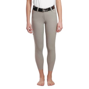 Pantalones de equitación de cintura alta para mujer, largos, de punto, rojos, con bolsillos y cierre de botón para montar a caballo. - Product Image 2